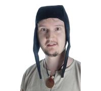 HEMAD Cappello vichingo medievale - feltro di lana - Nero XL