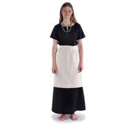 HEMAD Grembiule da donna semi-lungo due tasche 100% cotone modello: Condwiramurs, Beige