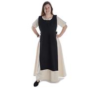 HEMAD Hrotsvit - Scapolare Medievale - Soprabito - Puro Cotone - Abbigliamento Larp - Nero L/XL