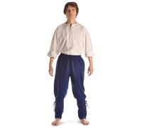 HEMAD Pantaloni vichinghi pirata medievale modello: Loki, Blu, Large/X-Large