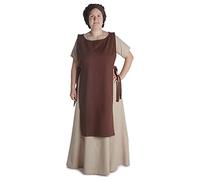 HEMAD Scapolare medievale Hrotsvit in cotone verde chiaro, azzurro, verde, nero, bianco, rosso, marrone, viola, colori di canapa, rosso fuoco, beige, giallo, marrone chiaro S/M, L/XL, marrone, L-XL