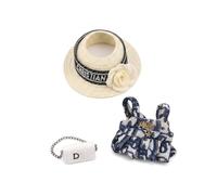 Hemaisu 4 pezzi Luxury - Style Doll Outfit Set | Cappello, Magia - Nastro Abito, Borsa & Fiocco per Bambole La Bubu Collezione di Vestiti