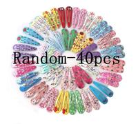 Hemasa 30/40 Pz/set Coreano Cartoon Stampa Snap Clip Per Capelli Per Le Ragazze Donne Accessori Per Capelli Gocciolanti Forcine Principessa Barrette Hairclip, 40 pezzi., 10