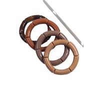 Hemasa 4 pezzi/set acrilico colorato marrone bambù grosso braccialetti Set per le donne, Stretch, Metallo, Agata