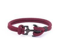 Hemasa Braccialetto a doppio filo con ancora nautica di sopravvivenza per uomo/donna, 19 cm, Metallo, Agata