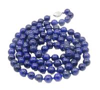 Hemasa Collana con perline in lapislazzuli da 8 mm, colore blu, pietra naturale, per ragazze/donne, 45cm, Cristallo, Agata