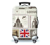 Hemasa Copertura protettiva per bagagli con mappa del mondo, spessa, elastica, con cerniera, adatta per borse da 45,7 a 81,3 cm, Colore 8, L 25-28 inch, Copertura protettiva elasticizzata