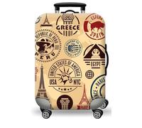 Hemasa Copertura protettiva per bagagli con mappa del mondo, spessa, elastica, con cerniera, adatta per borse da 45,7 a 81,3 cm, Colore 4, XL 29-32 inch, Copertura protettiva elasticizzata