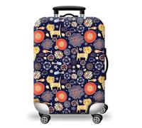 Hemasa Copertura protettiva per bagagli con mappa del mondo, spessa, elastica, con cerniera, adatta per borse da 45,7 a 81,3 cm, Colore 7, L 25-28 inch, Copertura protettiva elasticizzata