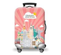 Hemasa Copertura protettiva per bagagli, spessa, elastica, con mappa del mondo, con cerniera, adatta per borse da 45,7 a 81,3 cm, accessori da viaggio, Colore 4, S 18-20 inch, Copertura protettiva