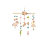 Hemasa Giocattolo per bambini in legno con campanella, nuvole e luna, sonaglio per neonati (colore 2)