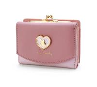 Hemasa Hello Kitty Carino Portafoglio Sanrio Borse per Donna/Portamonete per Signore Kawaii Porta Carte PU Breve Sacchetto Portachiavi Caso, rosa, 13, Casual