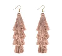 Hemasa Orecchini pendenti in stile bohémien a 4 strati, colorati, lunghi 85 mm, Medio, Argento sterling, Zirconia cubica