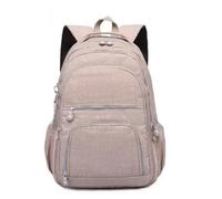 Hemasa Zaini per la scuola per adolescenti, in nylon, impermeabile, da viaggio, per computer portatile, da donna, cachi, 31x14x42CM 989