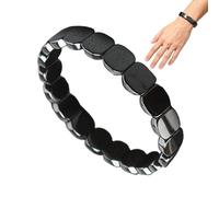 Hematite Bracelet Men, Natural Hematite Stone Beaded Stretch Healing Bracelets, Naturally Support T-Levels, Restore Confidence, Nhances Mental Clarity & Focus, Ideal for Dads, Husbands, Boyfriends