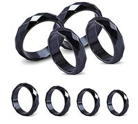 "Hematite Rings, 3pcs Black Stone Magnetica Ansia Balance Chakra Della Radice di Ansia Genuina Ematite Anelli, Ematite Anelli Che Assorbono l'Energia Negativa Poi Pausa per le Donne Gli Uomini"