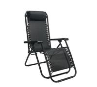 HEMAX Sdraio Zero Gravity Lettino Prendisole Regolabile Sedia - nero | Sedia a Sdraio da Giardino Esterno, Poltrona Relax Reclinabile, Tessuto Textilene, Struttura Tubolare 25mm