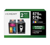 HEMEINY Cartuccia d'inchiostro ricaricabile 575XL 576XL per stampanti Canon PG-575XL CL-576XL, compatibile con stampanti PIXMA TS3550i TS3551i TR4750i TR4751i