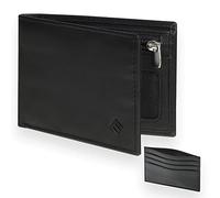 HEMING Portafoglio Uomo Modello Verticale e Compatto - Nero con Varie Fessure per Carte - Portamonete con Zip.