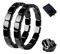 Hemios, braccialetto in ematite, 18,5 cm, regolabile, per uso professionale e quotidiano, braccialetto Hemys in ematite, ispirato ai generali romani e ai guerrieri vichinghi