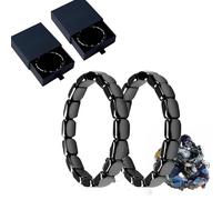 Hemios - Braccialetto in ematite da uomo, per riconquistare la tua fiducia innata e motivazione, concentrati, forti e pronti ad affrontare qualsiasi cosa, regalo per papà, marito, fidanzato (2 pezzi)