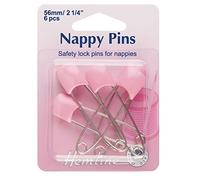 Hemline - Spille di Sicurezza a Pressione per Pannolini Bambino Chiusura di Sicurezza Testa 56 mm Tutti i Colori Pink