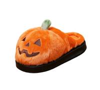 HEMNACU Pantofole in cotone per mantenere il calore in casa in inverno, pantofole da donna in peluche, calde, morbide e spugnose, antiscivolo, arancione, Talla única