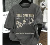 Hemo, maglietta grafica stile urban per uomo, in cotone grigio leggermente elasticizzato e lavato, con collo tondo e maniche corte, casual, adatta per la stagione back to school L,M,S,XL,XXLLettereTes