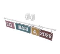 Hemobllo 1 set Boho Rainbow Flip Calendario: Visualizzazione del calendario in aula con schede per date per forniture di arredamento in classe 2025-2028