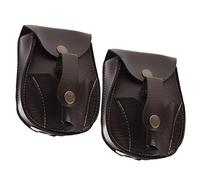 Hemobllo 1 Set Borsello Da Cintura in Pelle E Multiuso Leggero Per Caccia Viaggi E Outdoor Capacità Con Spazio Organizzato Nero E Marrone 2 Pezzi