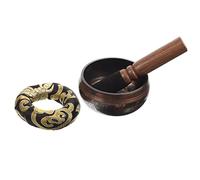 Hemobllo 1 set Ciotole Tibetane per Meditazione con Mallet e Cuscino per Relax e Atmosfera Serene per Amanti Del Buddhismo e Decorazione Domestica Colore Casuale Colore Casuale