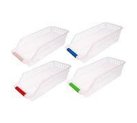 Hemobllo 1 Set Organizer Cassetto Plastica Contenitori Per Oggetti Design Ventilato E Resistente Per Cucina E Scrivania Colore Casuale 4 Pezzi