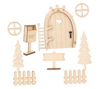 Hemobllo 1 Set Porta delle Fate di Natale in Legno Non Verniciata Decorazione per Porta degli di Natale Accessorio per Casa delle Bambole in Miniatura
