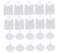 Hemobllo 1 set Sacchetti Trasparenti per Viaggio Borse Cosmetiche Riutilizzabili con Funnel per Shampoo Lozioni Doccia Materiale Facile Riempire e per Viaggio