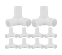 Hemobllo 10 Pezzi Connettore a Tre per Armadio e Scarpiera 22mm Bianco | Plastica Rinforzata, Struttura Leggera, Montaggio Rapido, per Stanze, Studenti e Soluzioni Provvisorie