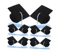 Hemobllo 10 pezzi Decorazioni Mini Cappello Laurea Cake Topper per Torte e Cupcake Festa Diploma Opaco