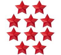 Hemobllo 10 Pezzi Distintivi Pentagramma in Alluminio Rosso Aspetto Solido e Tridimensionale, Spille a Forma di Stella Vintage per Accessori e Feste