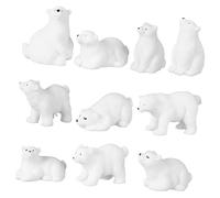 Hemobllo 10 pezzi Figurine Orso Polar Resina Animali Polari Artici Piccoli e Delicati per Decorazioni Casa e Regali Pose Uniche Seduto Sdraiato Piedi