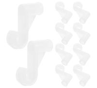Hemobllo 10 Pezzi Gancio per Guardaroba in Plastico Bianco Design Salvaspazio e Installazione Semplice, per Camere da Letto e Spazi di Stoccaggio, Supporto per Bastone Armadio 16mm
