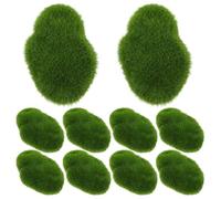Hemobllo 10 Pezzi Muschio Finto Artificiale a Forma di Pietra Verde in Schiuma e Plastica, Decorazioni per Vasi e Radici di Piante, Materiale Realistico per Artigianato e Scrivania