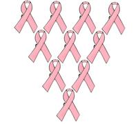 Hemobllo 10 pezzi Spille Nastro Rosa Consapevolezza Cancro Donna Brooch Supporto e Prevenzione Benessere Femminile