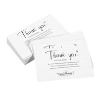 Hemobllo 100 Pezzi Biglietti in Carta Bianca per Piccole Imprese di Ringraziamento Design Elegante e Parole Adorabili, Facili da Trasportare, per Panetterie e Attività Online