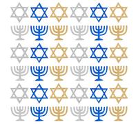 Hemobllo 100 pezzi Confetti Glitter Hanukkah Decorativi per Tavolo con Stelle di David e Candelabri Decorazioni Luminose per Festa Effetto Scintillante e Superficie Liscia per Eventi