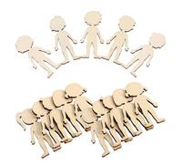 Hemobllo 100 pezzi Figure in Legno Naturale per Sagome di Ragazzi e Ragazze per Decorazioni Fai da Te Materiali Sicuri per Attività Creative e Sviluppo Motorio per Lavoretti e Giochi di