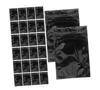 Hemobllo 100 pezzi Sacchetti Richiudibili Neri in Alluminio Laminato Buste Ermetiche Resistenti per Alimenti Confezionamento e Conservazione Snack Dolci e Frutta Secca