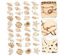 Hemobllo 100 pezzi Sagome in Legno Animali del Mare per Decorazioni e DIY Pittura Forme di Pesci Cetacei Stelle e Tartarughe Pezzi di Legno Non Verniciati per Artigianato Creativo e