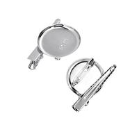 Hemobllo 100pezzi Base Per Spilla Rotonda Con Clip in Ferro Vassoio Per Spille Fai Da Te Accessori Per Creazione Gioielli Personalizzati Su Cappotti e Maglioni