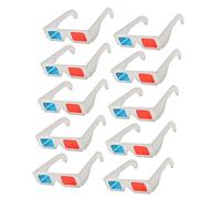 Hemobllo 10pezzi Occhiali Rosso Blu Cartoncino Per Film e Giochi Da Leggeri e Resistente Per Visione Anaglifica Film Dvd e Realtà Virtuale Casa