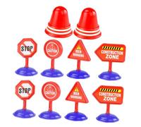 Hemobllo 10pezzi Stradale Simulato Stradale Giocattolo di Gioco Cartello di Fai da Te per Ragazzo Ragazza Ragazza Segnaletica di Avvertimento