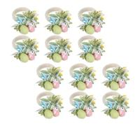 Hemobllo 12 Pezzi Anello Portatovaglioli Coniglietta Pasquale Verde per | Decorazione Floreale Rustica, Uso in Casa e Hotel, Corda di Canapa, Schiuma e Plastico